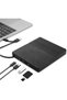 محرك أقراص CD/DVD خارجي 5 في 1، محرك أقراص ضوئي محمول متعدد الوظائف مع منفذ USB 3.0 من نوع C وS