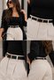 100% Genuine Leather Gold Square Buckle Belt for Women, Trouser Belt, Jacket Belt, Dress Belt - 6