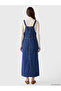 Two Mt Shop Quality Lcw Modest Indigo Denim Straight Standard & Regular Square Neck Midi Salopet - 4