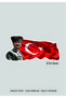 Ataturk Silhouette and Turkish Flag Sticker (27X13Cm) Shiny White Sticker