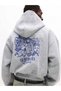 Gray Lisbon Sweatshirt - Printed Oversize Hooded Sweatshirt - 5