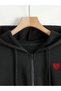 Mini Heart Logo Sweatshirt Zipper Cardigan - Printed Oversize Pocket Winter Hoodie - 4