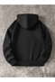 Peneçe Pattern Sweatshirt Zippered Cardigan - Printed Oversized Winter Hoodie with Pockets - 2