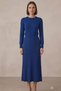 Women's Saks Knitted Patterned Cape Poncho and Long Sleeve Knitwear Dress Two-Piece Set - 4
