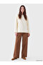 Two Mt Shop Quality Lcw Modest Beige Interlock Plain Standard & Regular Women's Sweatshirt Tunic - 2