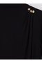 Texx Store Quality Lcw Modest Black Combed Cotton Straight Stand Collar Long Sleeve Women's Blouse - 3