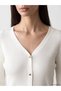 Alita City with a Difference of Color, Lcw Everyday White Knitwear Plain Short Women's Cardigan - 3
