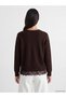 Two Mt Shop Quality Brown Knitwear Plain Short Women's Cardigan - 4