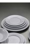 6 Pieces Polycarbonate White Classic Flat Plate Line Cake Dinner Plate Ø 21 cm Melamine - 2