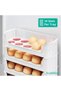 EggNest Stackable Egg Tray Set of 3, 30 Egg Storage, 10 Slots Per Tray, Space-Saving Organizer for Fridge Side Door, Tabletop & Cabinet, BPA-Free, Durable, Detachable, Freezer Safe - 4