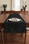 Luxurious Veined Satin Runner Black 40 X 140 - 2