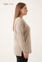 Women's Cool Touch Patterned Crew Neck Cold Yarn Seasonal Knitwear Mother Pullover Blouse - 2