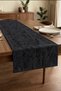 Luxurious Veined Satin Runner Black 40 X 140 - 3