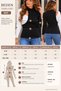 Make a Difference with Asymmetrical Shoulder Detail - Women's Two-Tone High Neck Long Sleeve Camisole Blouse - 6