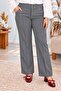Women's Plus Size High Waist Plus Size Greenish Stretch Fabric Comfort Fabric Pants - 2