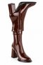 Odessa Series Women's Brown Ankle Thick Heeled Zippered Stylish Daily Boots - 5