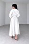 Belted Pleated Slit Pleated Dress - 2