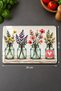 Glass Cutting Board Shabby Chic Floral Themed - Glass Cutting Board |   20cm X 30cm - 3