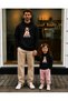 Father Daughter Combination Hooded Sweatshirt Printed 3 Thread Threaded Knitted Winter Sweatshirt - Price Is for One Piece