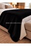 Ultra Soft Fluffy Black Plush Bed End Runner - 3