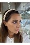 Scalloped Satin Twist Crown — Cream - 2
