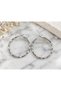 💎   Premium Shiny and Stylish Silver Color Textured Medium Size Hoop Women's Steel Earrings - 3