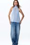 Scarf-collar chiffon top - 2