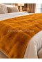 Ultra Soft Fluffy Mustard Plush Bed End Runner - 2
