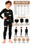 Children's Thermal Underwear Set Black Bottom Top Long Sleeve Winter Unisex 3-14 Years - 4