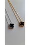 Steel Clover Silver Necklace Black - 3