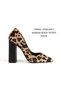 "Stiletto" Black Leopard Pointed Toe Closed High 11 cm Covered Heel New Season - 2