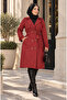 Women's Belted Double-Breasted Buttoned Long Hijab Trench Coat Sb0070