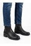 Men's black genuine leather non-slip sole boot with zipper detail - 3