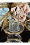 12 Piece 6 Person Crystal Glass Metal Casting Circular Tea Set