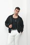 Zipper Detailed Suede Jacket