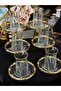12 Piece 6 Person Crystal Glass Metal Casting Circular Tea Set - 3