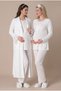 Women's Ecru Lace New Season Winter Maternity Pajama Set with Dressing Gown for Easy Breastfeeding