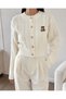 Teddy Bear Embroidered Hair Knit Cardigan - Ecru - 4