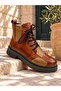 Genuine Leather Patchwork Detailed Lace-Up Boots Model Name: Parvati
