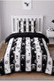 Black-White Patterned Welsoft Single Duvet Set |   1 Piece Quilt 155X215 Cm, 1 Piece Pillowcase 50X70 cm |   Padded, Cotton Set - 2