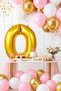 1 Year Old Retro Chrome Gold Pink White Balloon Set Birthday Balloon with Gold Numbers Stylish Party Ornament