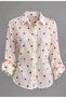 Women's 100% Cotton Embroidered Polka Dot Long Sleeve Shirt - 5