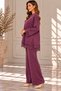 Plus Size Sleeve Skirt Tulle Detailed Knitwear Sweater Plum - 4