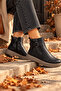 Genuine Leather Leopard Detailed Zippered Boots Model Name: Brıgıd