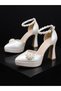 Elegant Pearl Platform Heeled Bridal Shoes - Feli̇syabuti̇k - 2