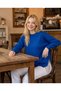 Women's Crew Neck Oversized Knit Sweater with Chain Tassels on the Side