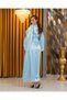 Special Design Elegant Rose Detailed 2-Piece Full Satin Long Dressing Gown Nightgown Set (Boxed) - 4