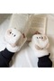 Cute Dog Figured Plush Furry Flap Gloves Women's Teen Girls' Children's Winter Soft Warm Cute Furry Gloves - 4