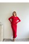 Ribbed Long Sleeve Ruffle Detailed Midi Knitwear Dress Aw26El0004 - 4
