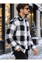 Winter Textured Plaid Pattern Fleece Shirt - 2